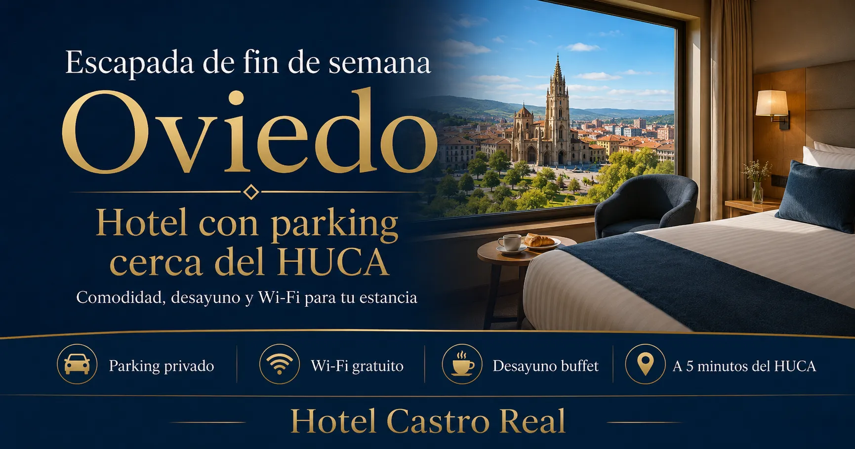 Escapada de fin de semana a Oviedo hotel con parking cerca del HUCA
