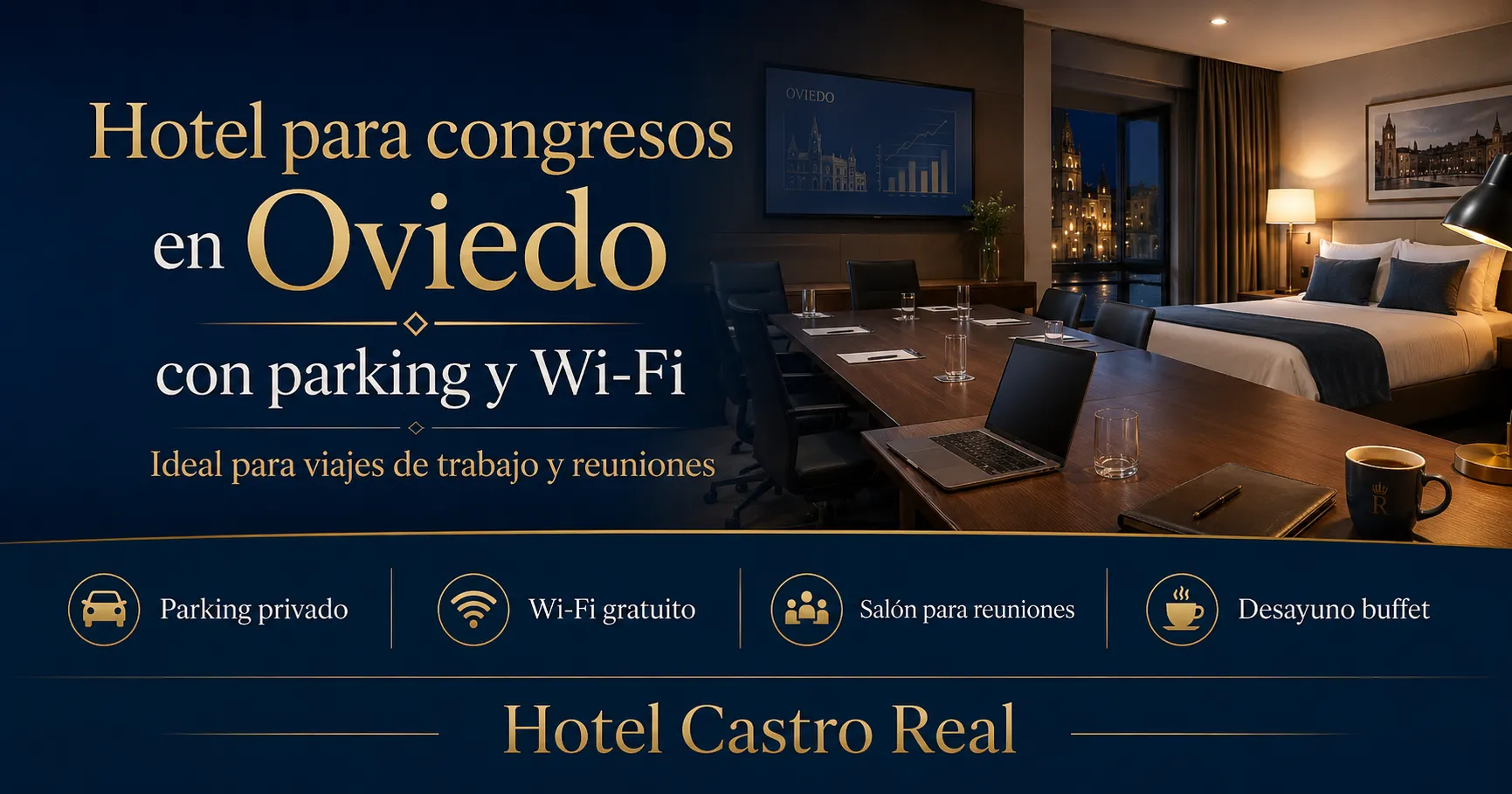 Hotel para congresos en Oviedo con parking y Wi-Fi